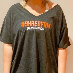 Dark Grey #ShredFam Slouchy V-Neck Tee